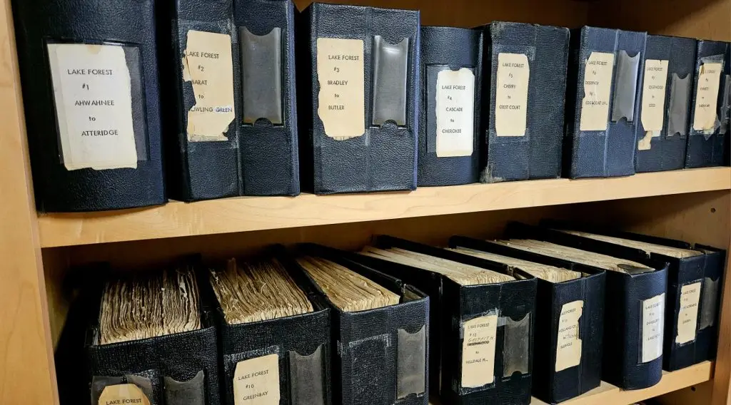 shelves full of archive collections