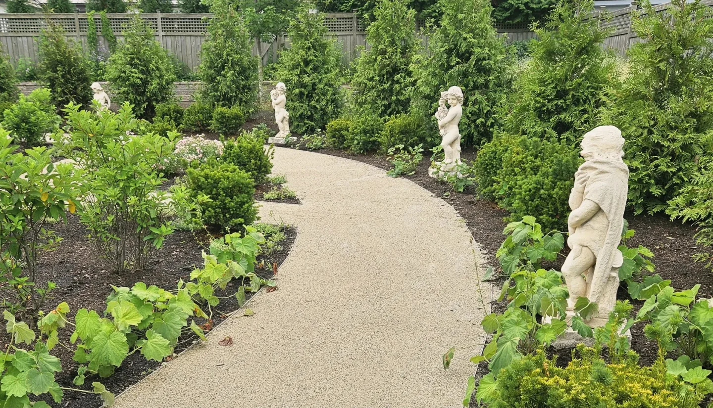 Traditional garden with path